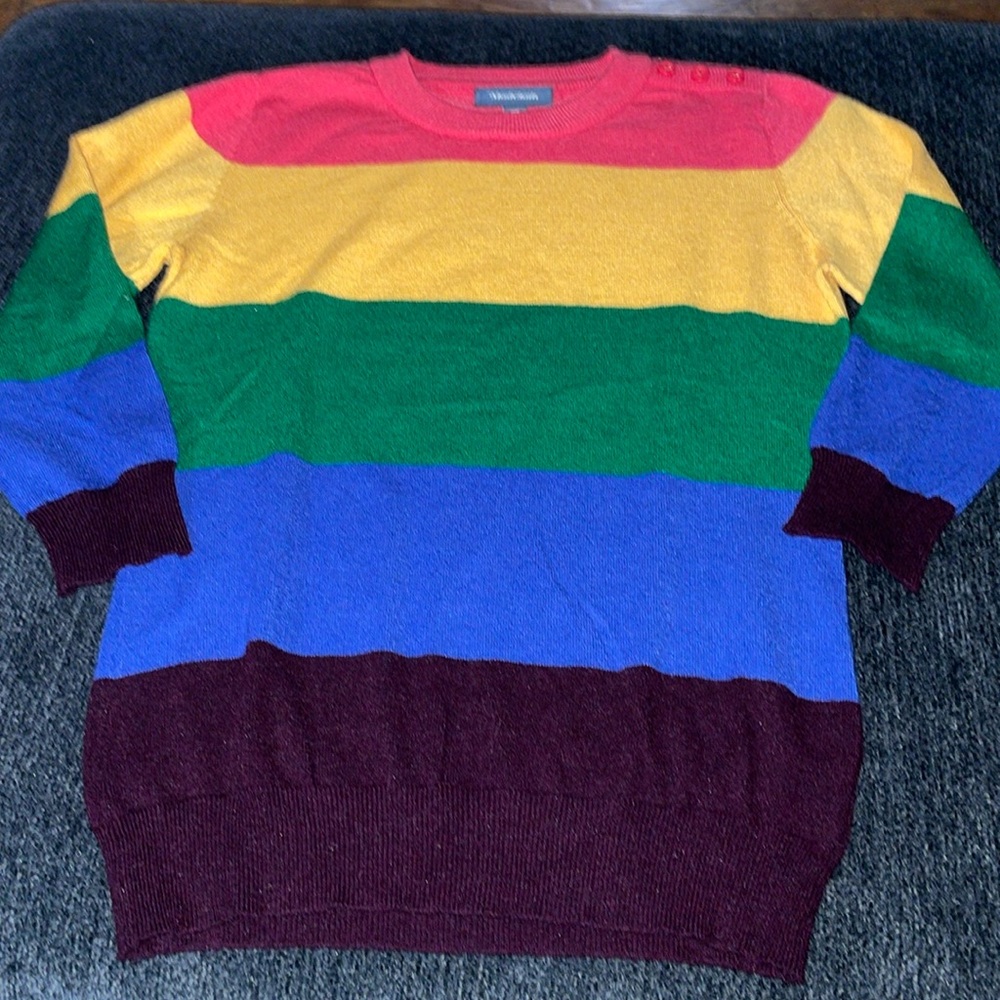 ModCloth rainbow striped sweater size XS